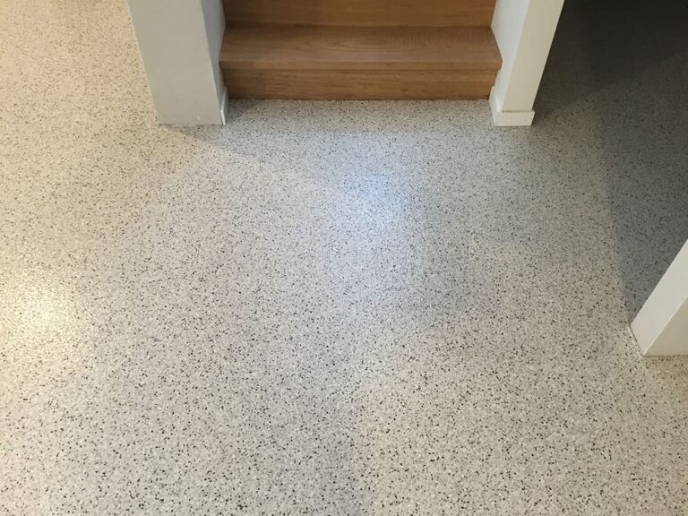 Flake Flooring Grey Granite Basement Garage